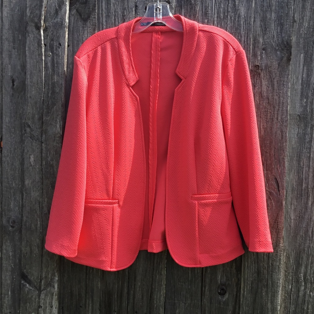 Coral open front jacket